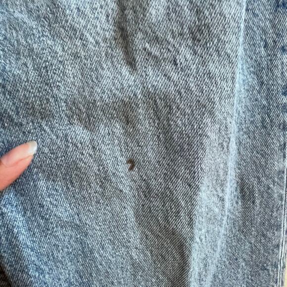 Zara Jeans Women's Sz 8 Medium Wash Straight Leg Baggy Raw Hem High Rise Denim - Picture 3 of 7